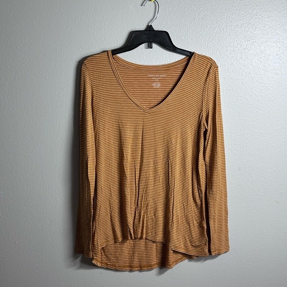 American Eagle Women Stripe Soft & Sexy Slub Long Sleeve Shirt Size S. - Picture 1 of 7
